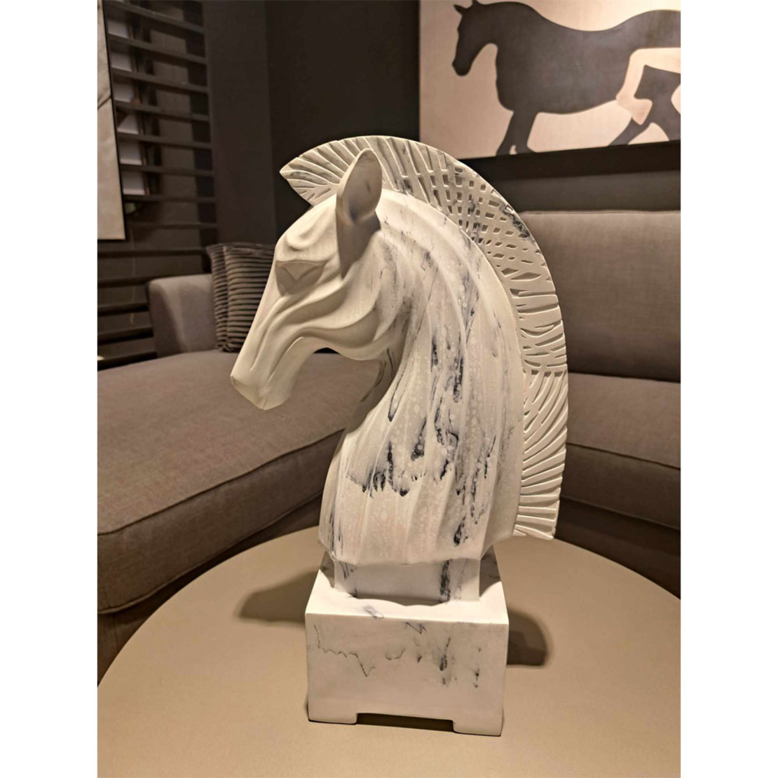 NAPOLEON DECO HORSE POLYRESIN WHITE 28,5x14,5xH44,