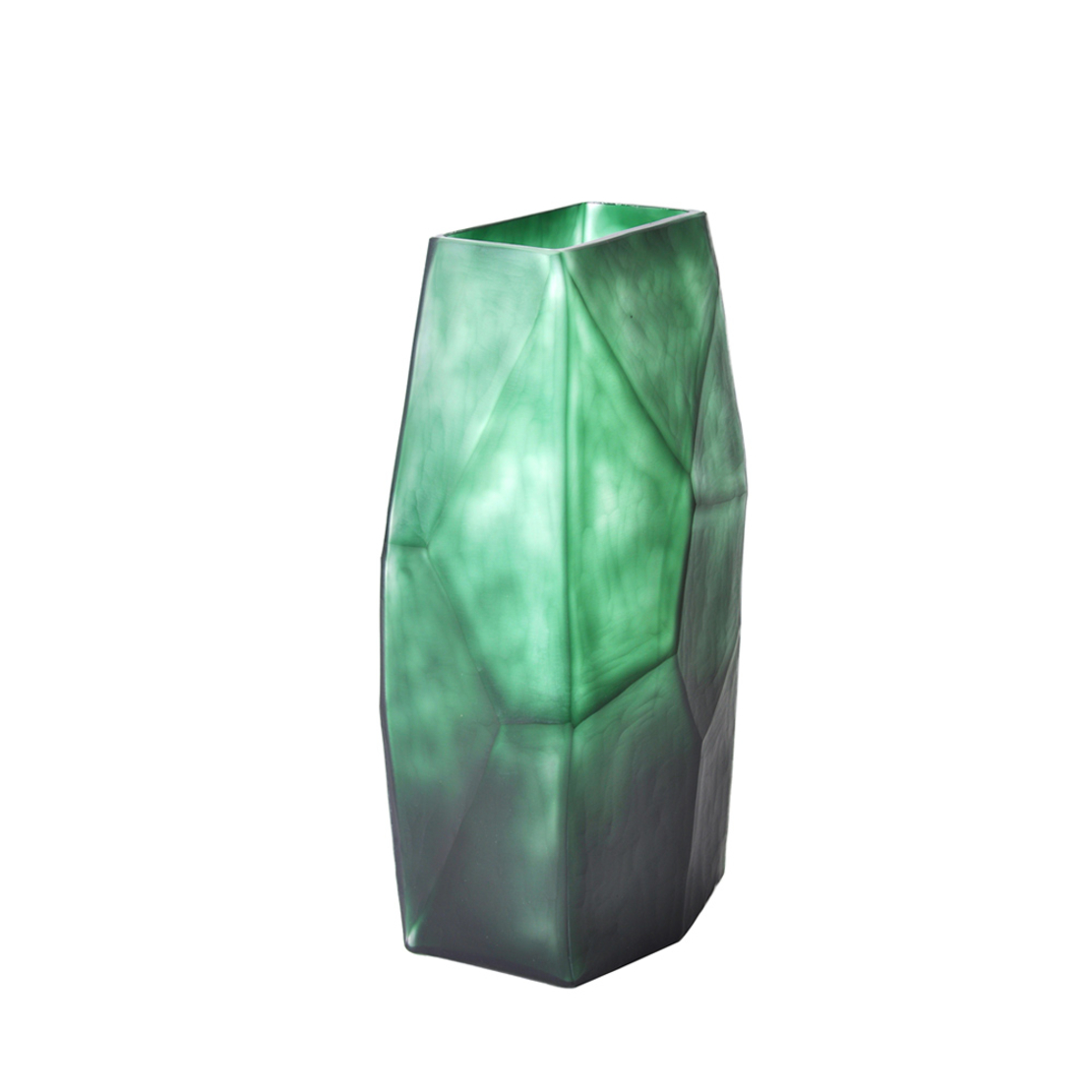 ROCHE GREEN VASE GLASS GREEN 17x12,5xH31cm PRC