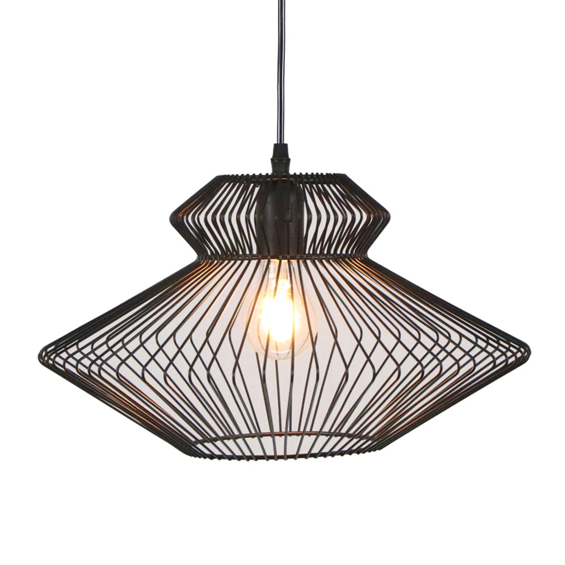 ZUMA B LAMP PENDANT METAL BLACK 38x38xH21cm CE PRC