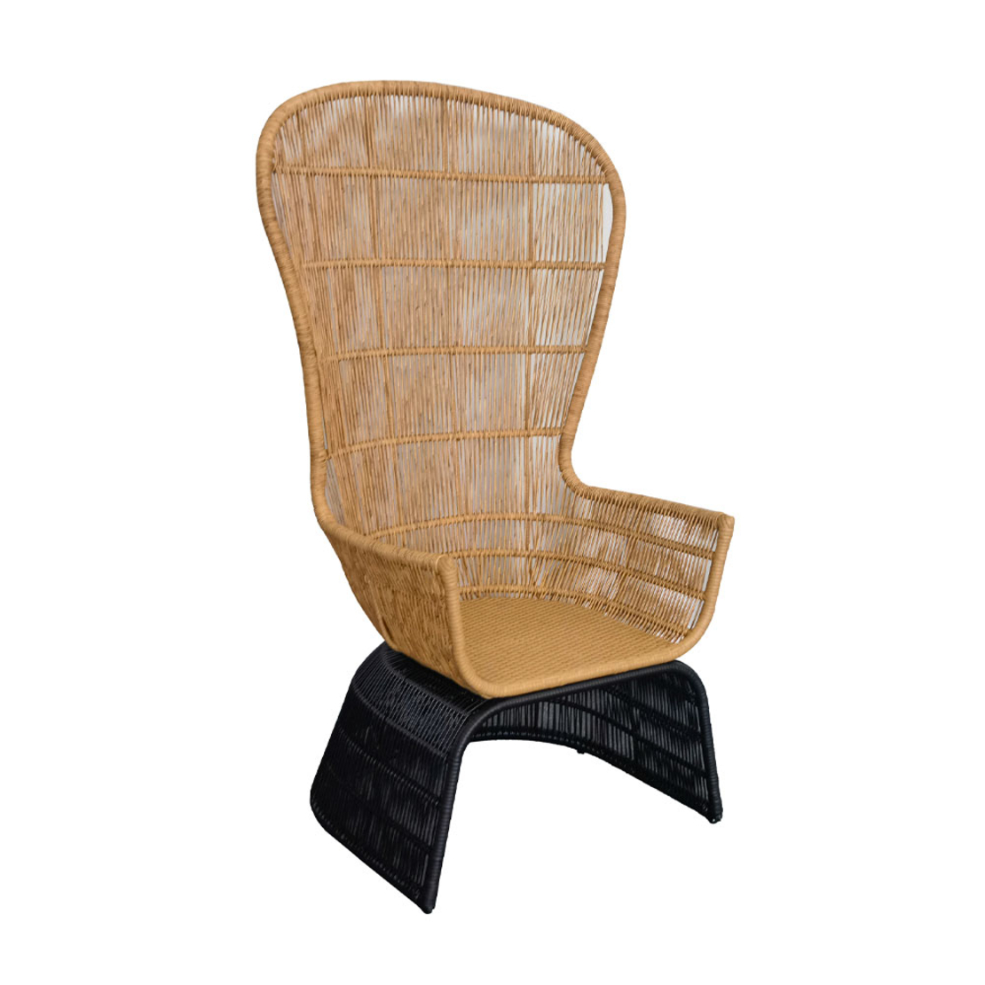 MISA ARMCHAIR PE RATTAN NATURAL BLACK 110x75xH165c