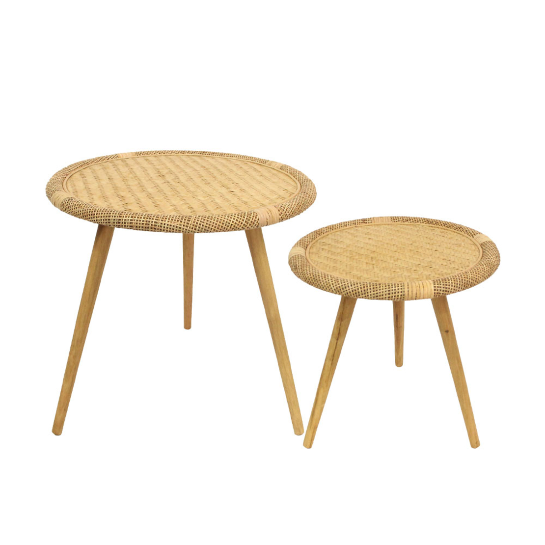 KAMIRA SIDE TABLE SET 2PCS RATTAN NATURAL MDF 54x5