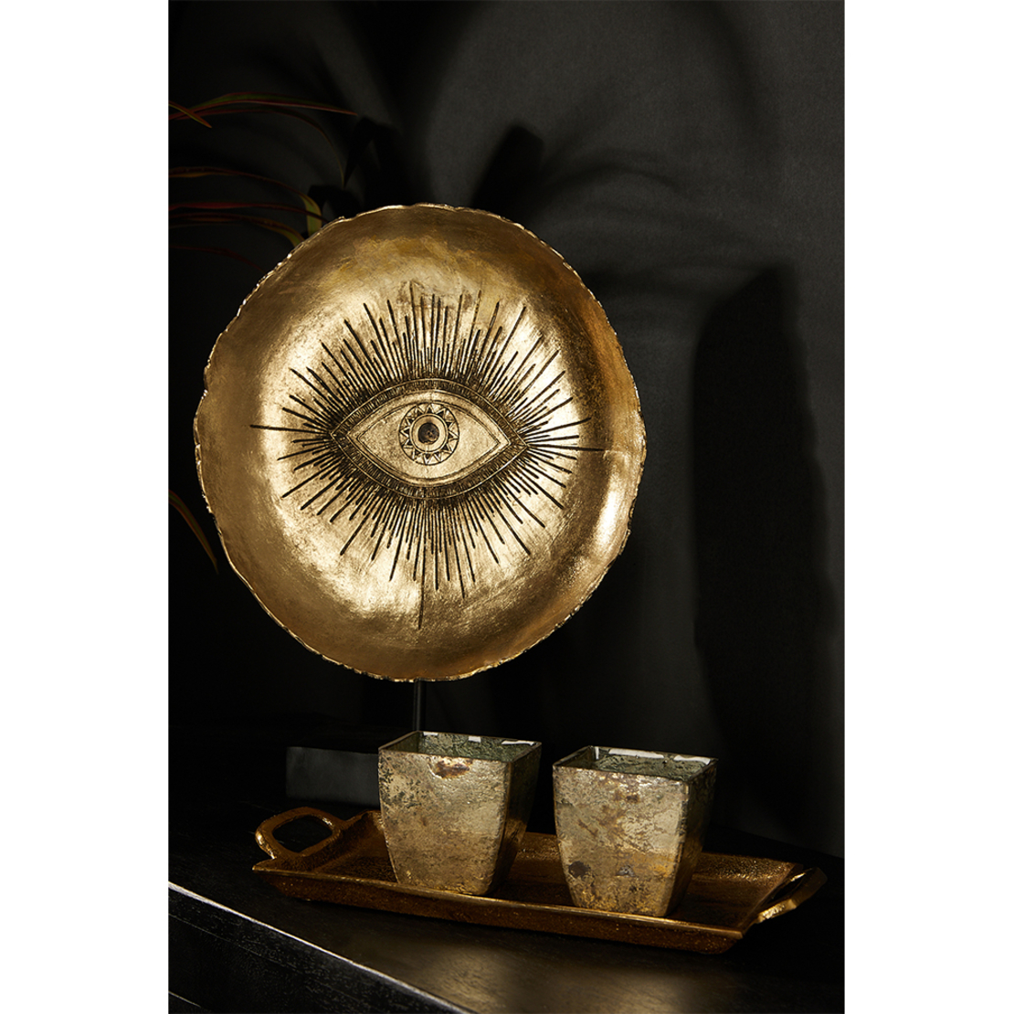 EYE DECO POLYRESIN GOLD BLACK 32x9,5xH40,5cm PRC