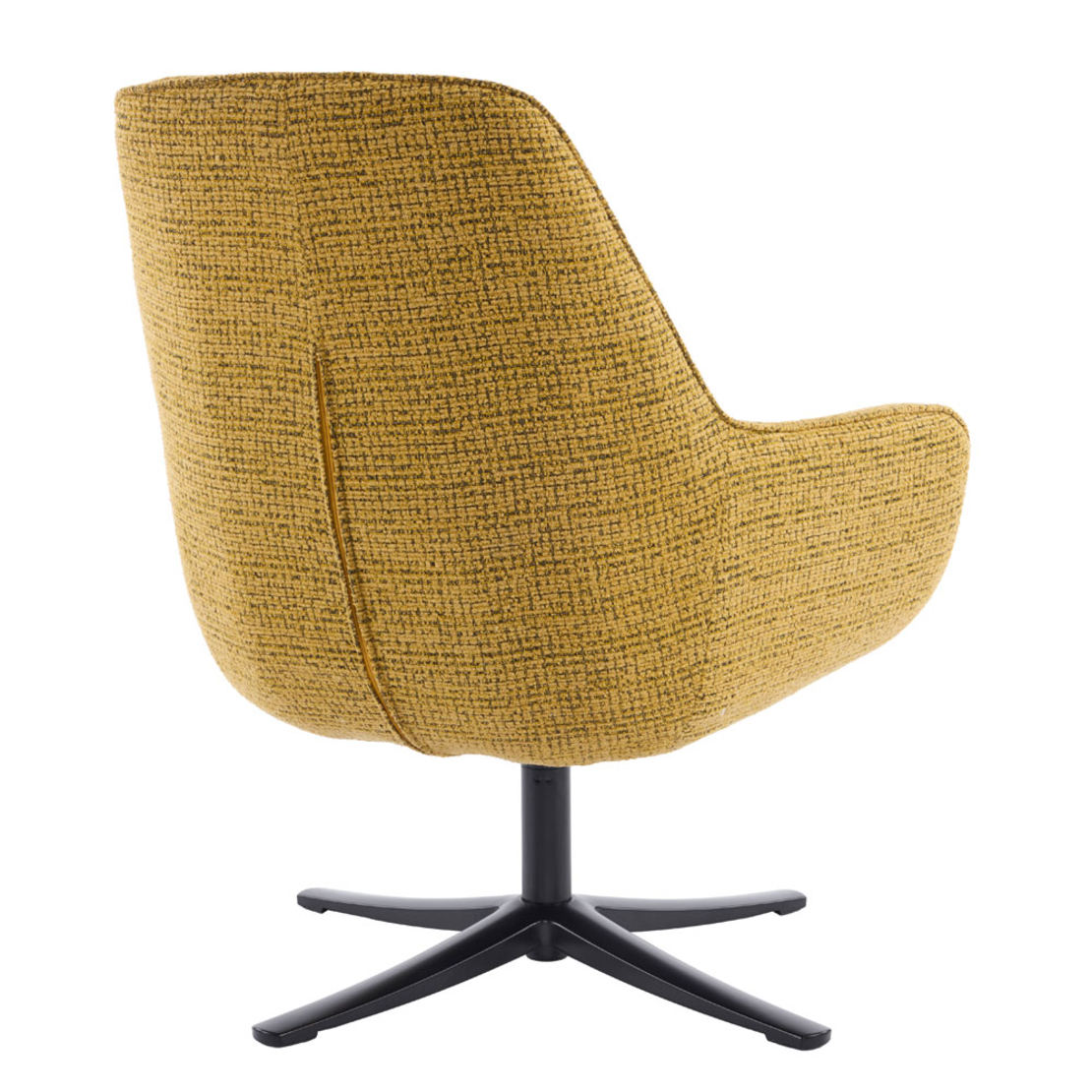 TIFFANY ARMCHAIR SWIVEL FABRIC YELLOW WITH PATTERN METAL BLACK PRC