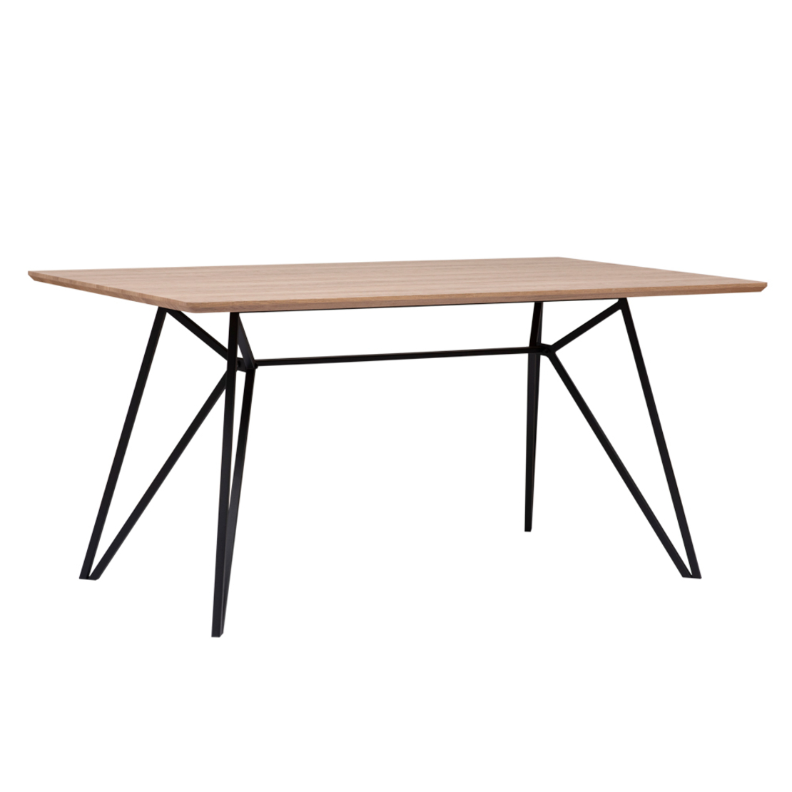 BOGARD TABLE METAL OAK LIGHT MDF WITH PAPER VENEER BLACK E1 PRC