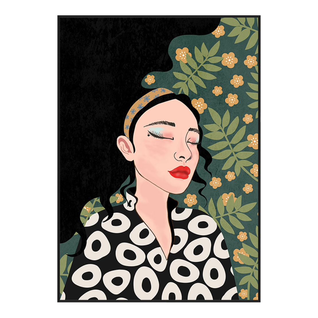 BOTANICAL LADY B PAINTING CANVAS MULTICOLOR WOOD F