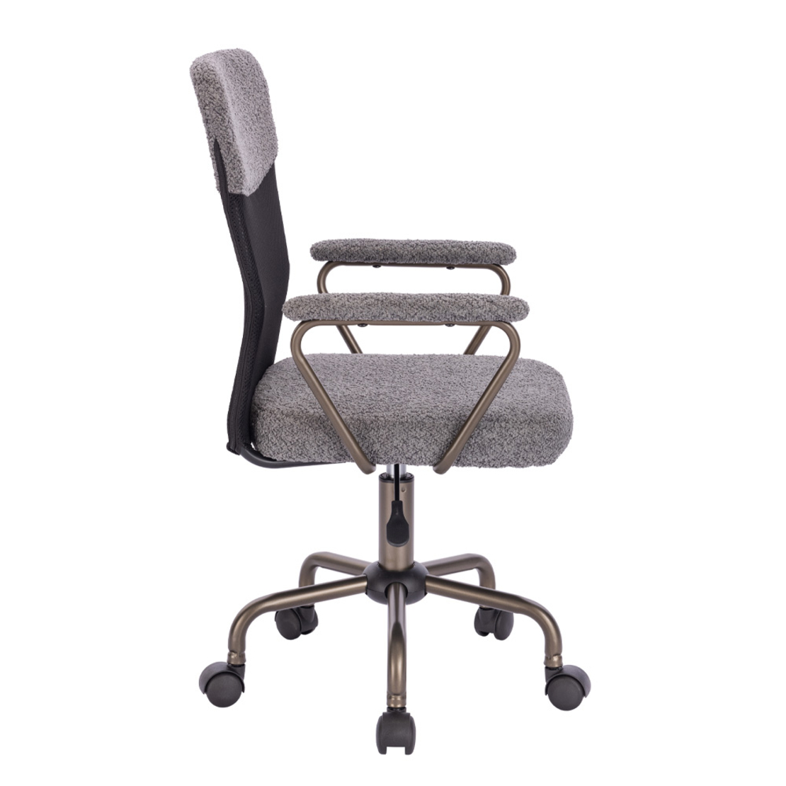BELL CHAIR DESK FABRIC GREY GUNMETAL 54x52xH92cm P