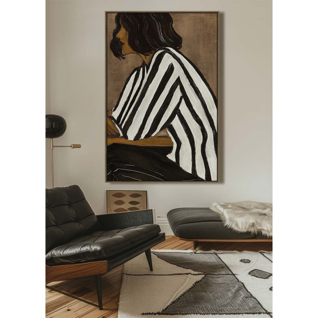 STILL BEAUTY PAINTING DECORATIVE WITH FRAME 80x120x4 CANVAS BROWN BLACK PP