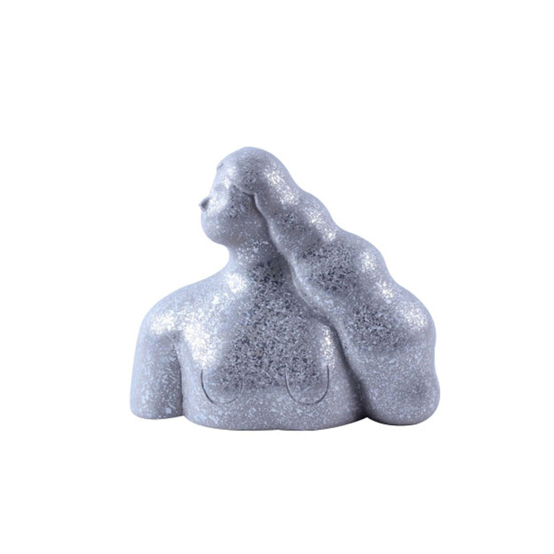 CHEVEU SILVER 1 DECO FIGURE POLYRESIN SILVER 19,5x