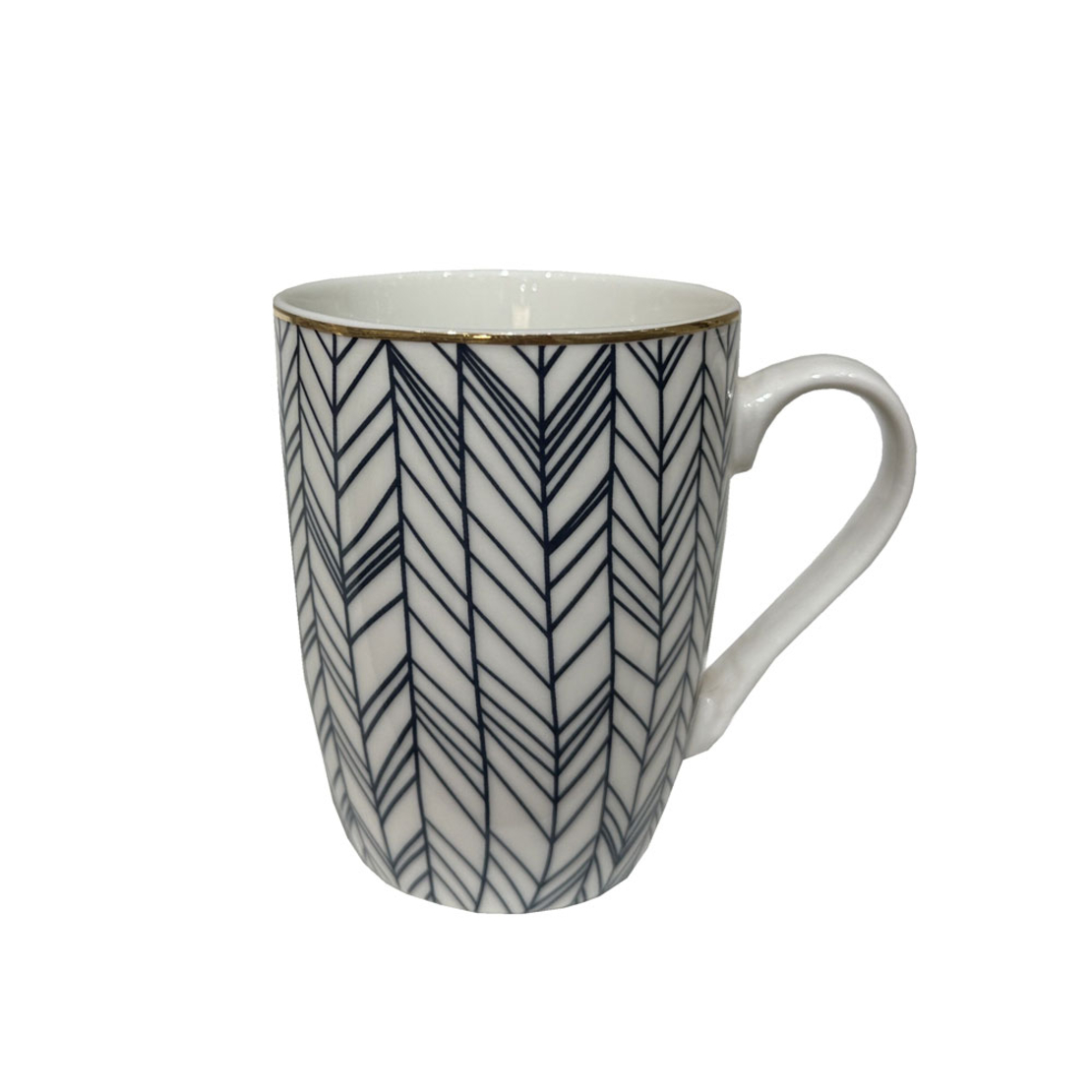 ALL TIME A MUG NEW BONE CHINA WHITE BLUE D8,3xH10,