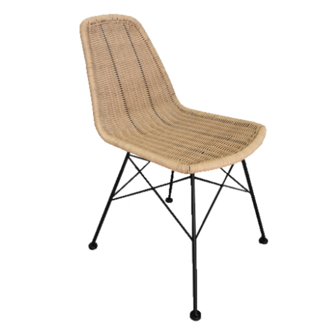 DENMARK CHAIR PE WOVEN NATURAL BLACK 44x57xH81cm PRC
