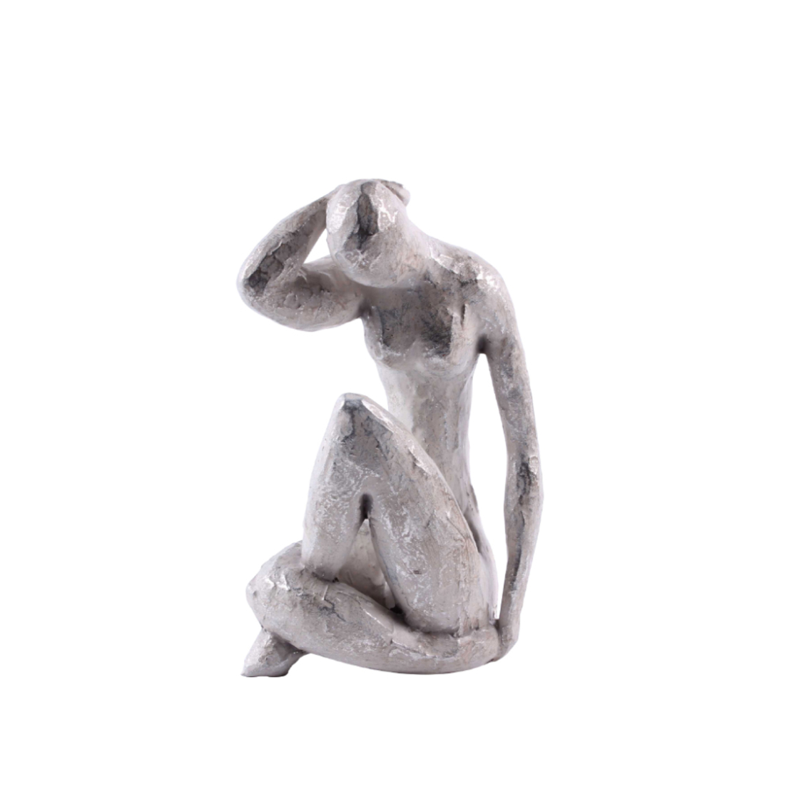 POZA 2 DECO FIGURE POLYRESIN SILVER 14x10xH21cm PR