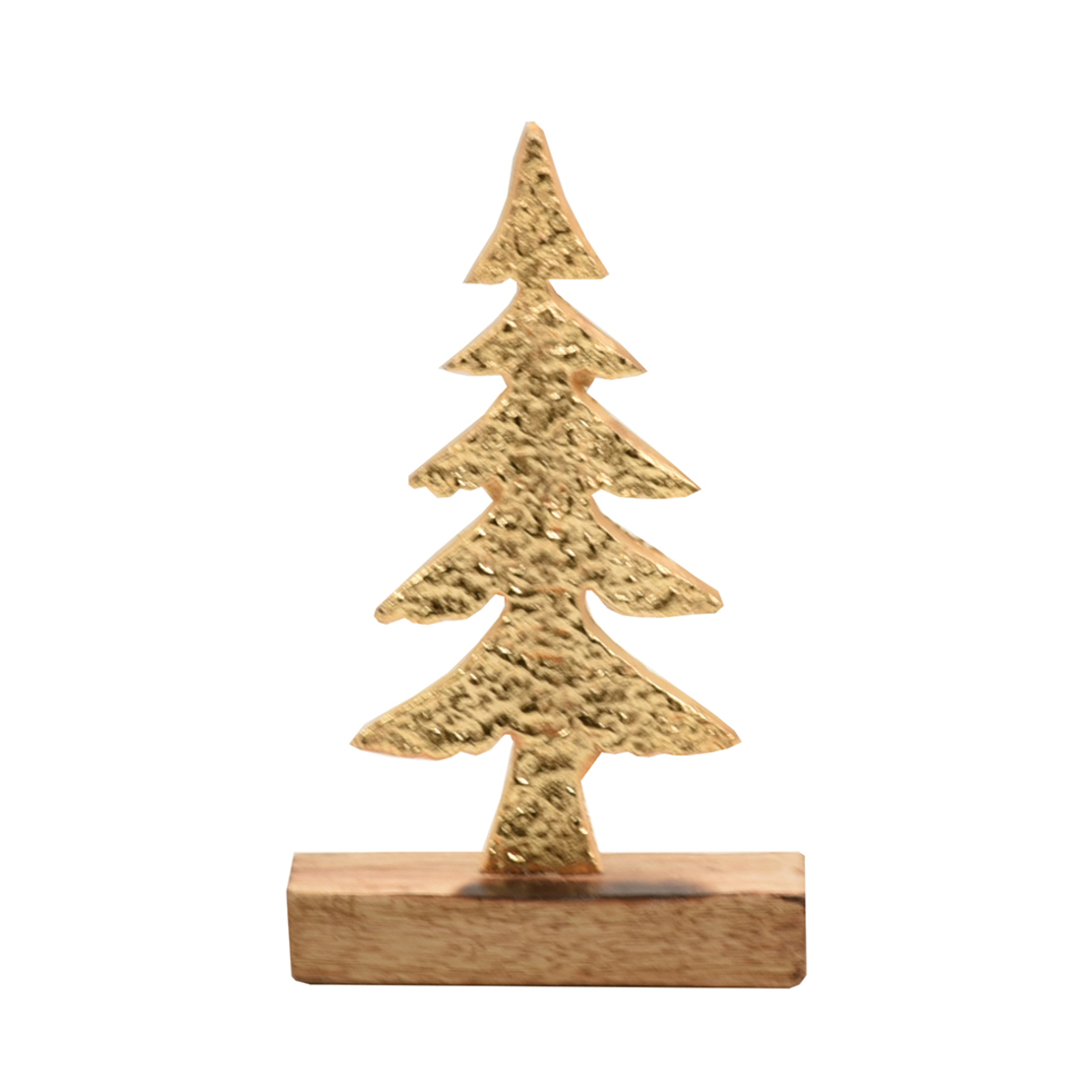XMAS ORO TREE ALUMINIUM WOOD MANGO GOLD NATURAL 14