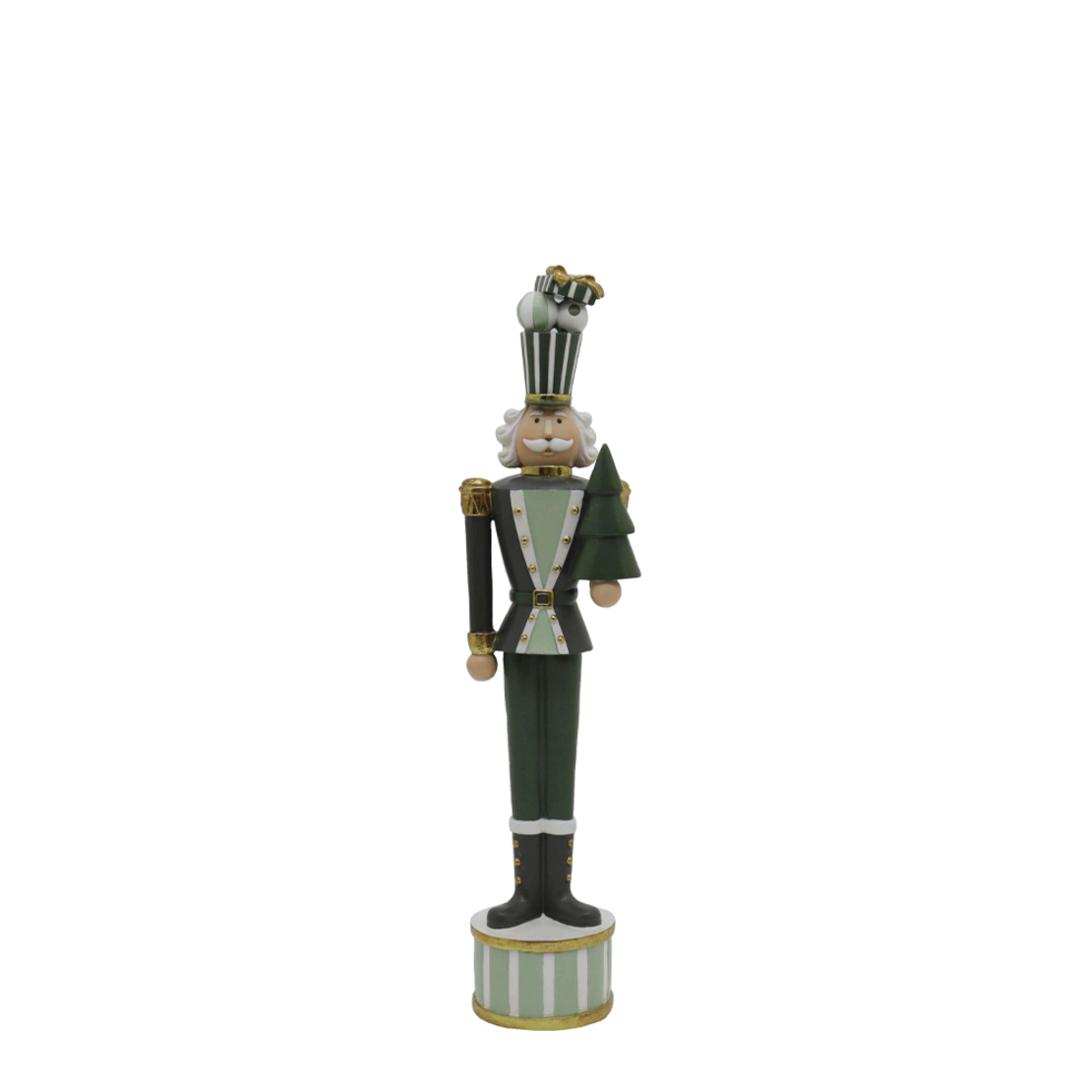 XMAS GREEN SOLDIER S DECO POLYRESIN GREEN WHITE GO