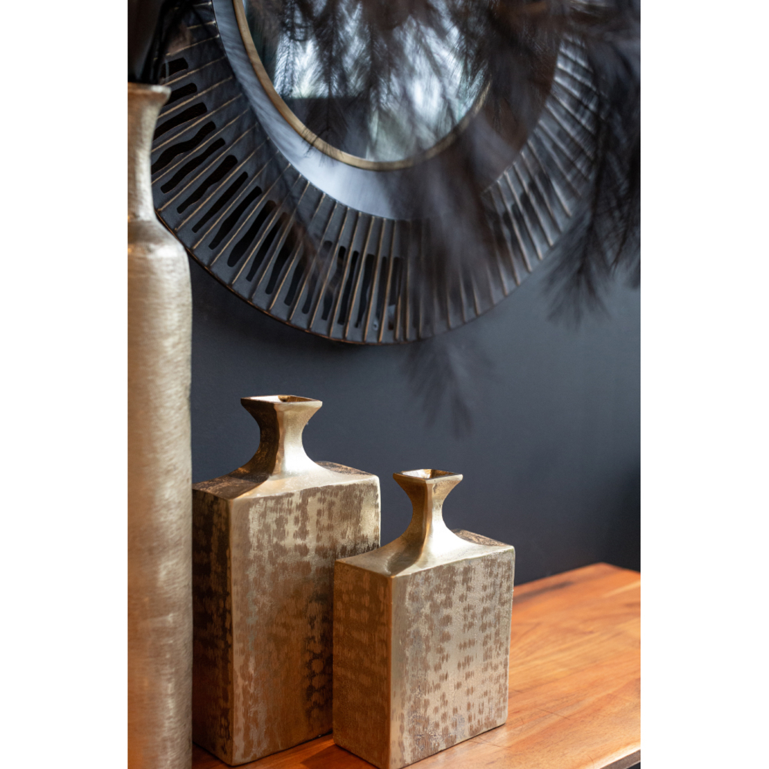 FLASCHE VASE ALUMINIUM GOLD 19x10xH36cm IN