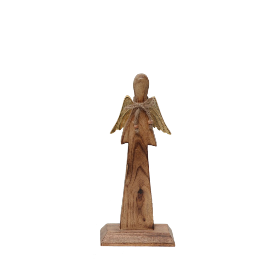XMAS ELSA ANGEL WOOD MANGO ALUMINIUM NATURAL GOLD