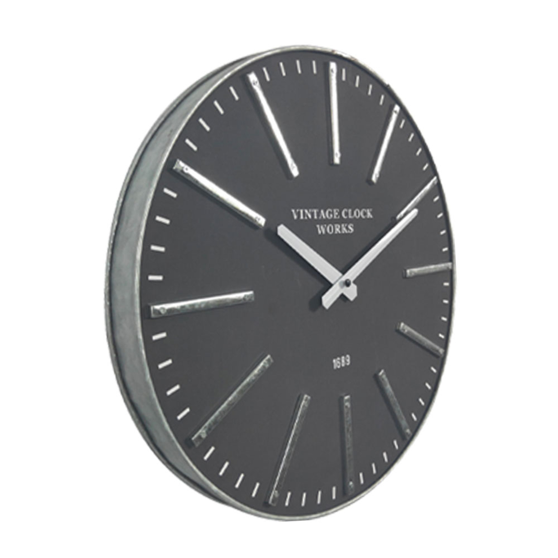 FLEK CLOCK WALL MDF BLACK WHITE D40xH4,5cm PRC