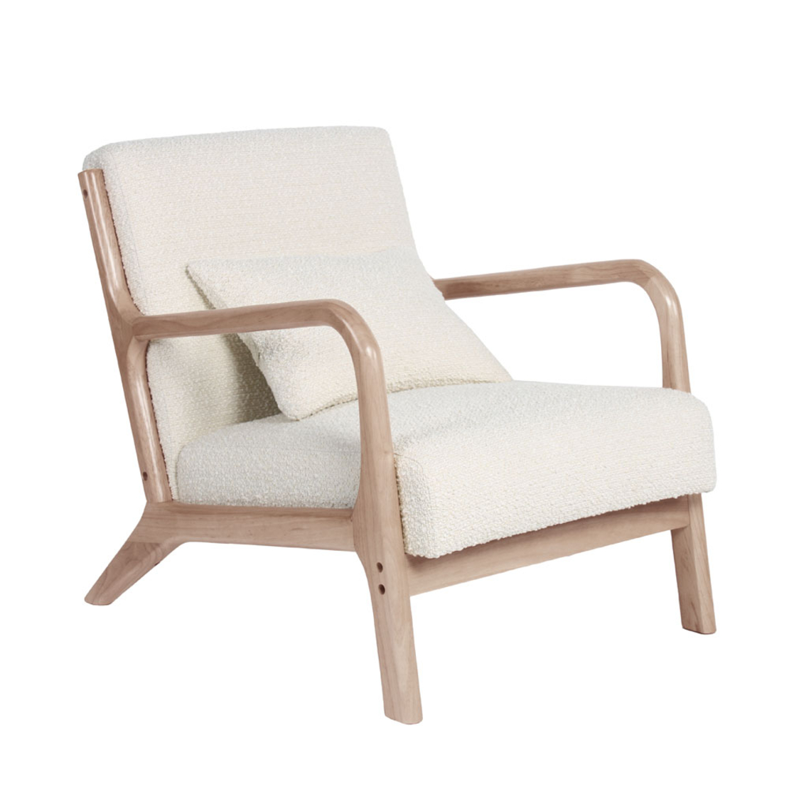 ORGANIC ARMCHAIR FABRIC BEIGE WOOD RUBBERWOOD NATURAL PRC