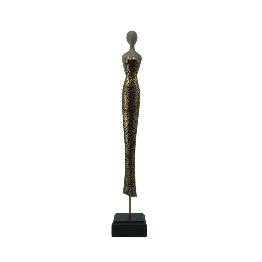 ACCUEIL 1 DECO FIGURE POLYRESIN BEIGE GOLD BLACK 6