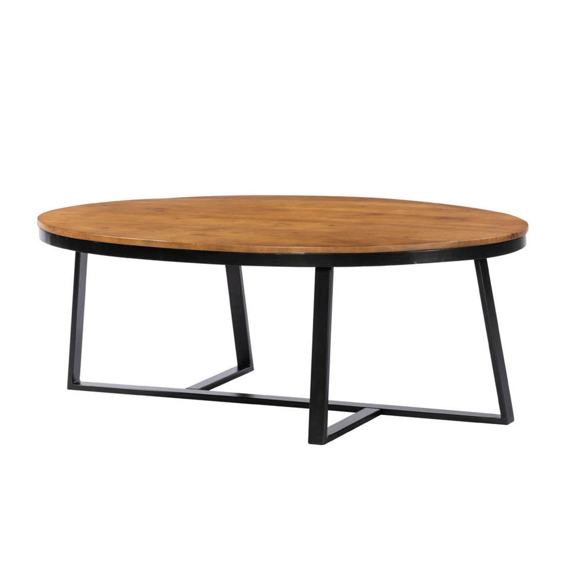 OVO COFFEE TABLE WOOD ACACIA WALNUT METAL BLACK 121x71xH44cm IN