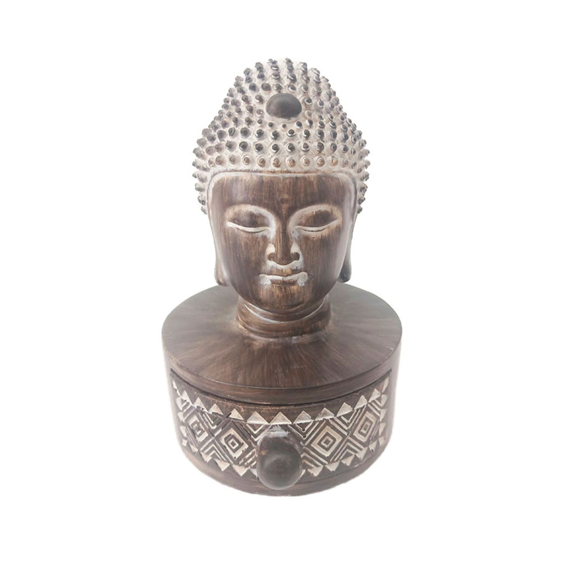 BADBA DECO BUDDHA POLYRESIN BROWN WHITE 10x11,3xH1