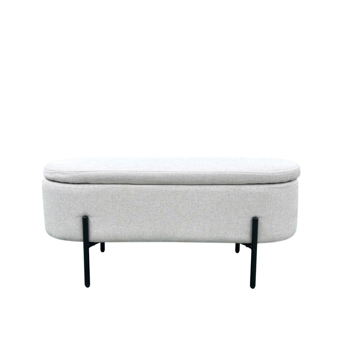 OVAL STOOL FABRIC WHITE BLACK E1 PRC