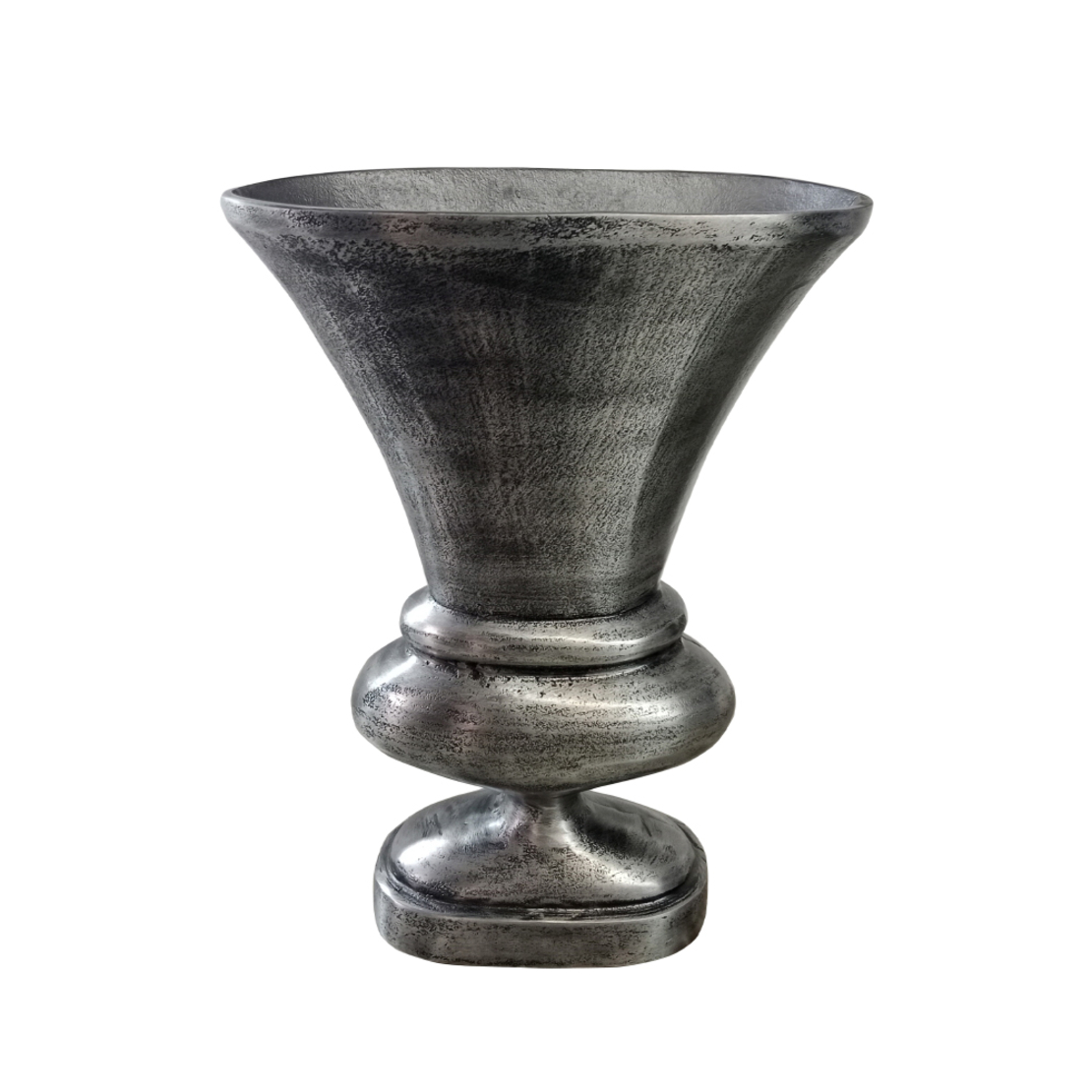 MUT VASE ALUMINIUM SILVER ANTIQUE 32x16xH46cm IN