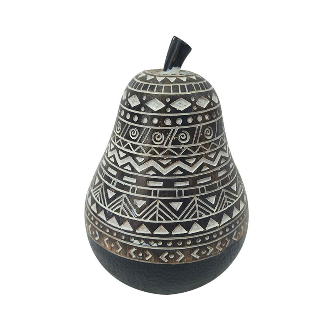 RABIA DECO PEAR POLYRESIN BLACK BROWN WHITE D9,8xH
