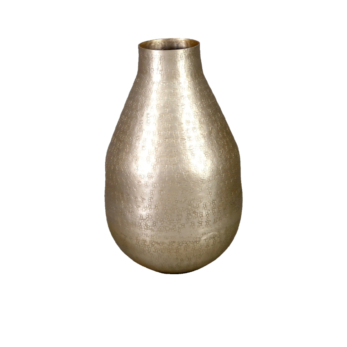 DAHLIA VASE ALUMINIUM CHAMPAGNE D21xH34cm IN