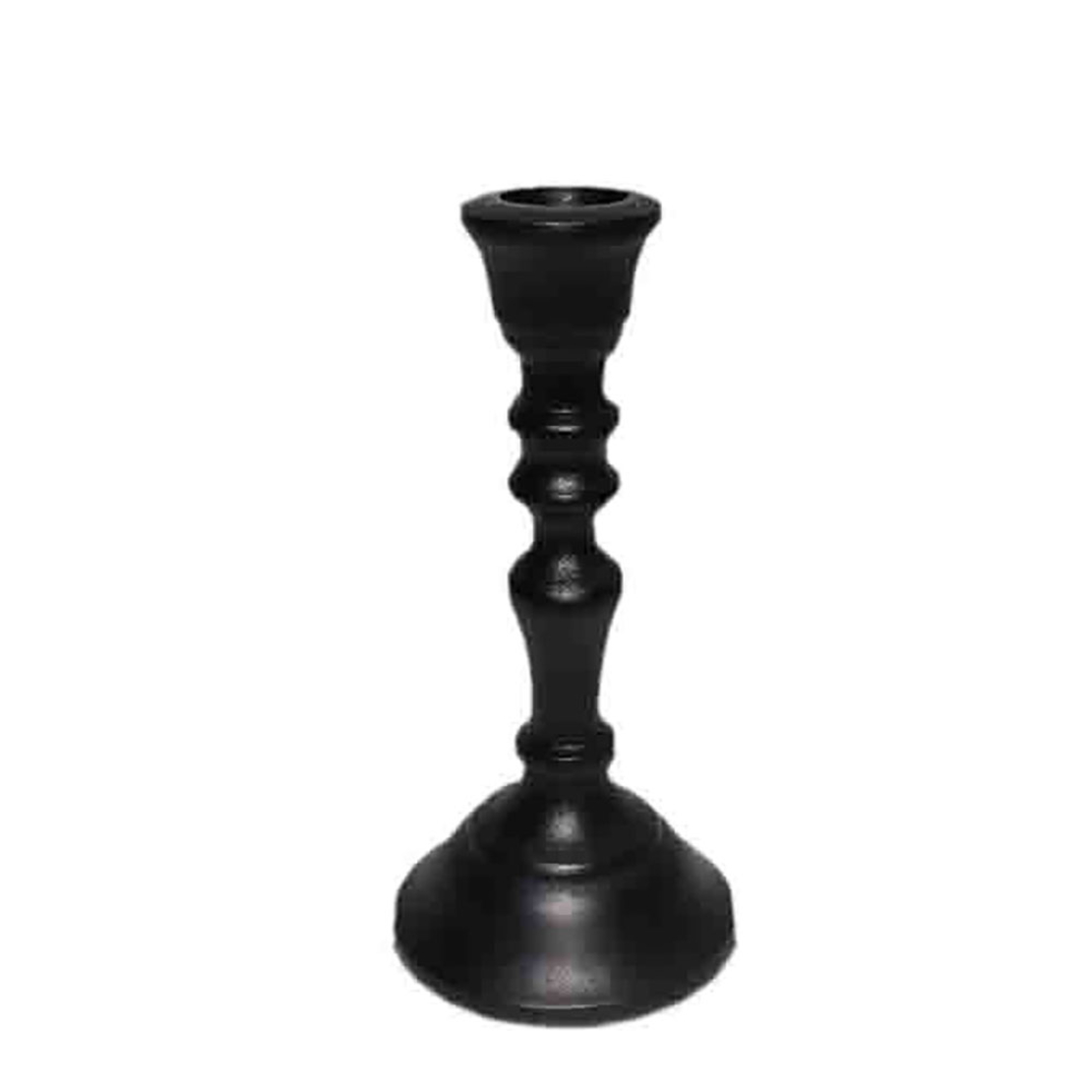 TONKY CANDLE HOLDER ALUMINIUM BLACK D7,5xH15cm IN