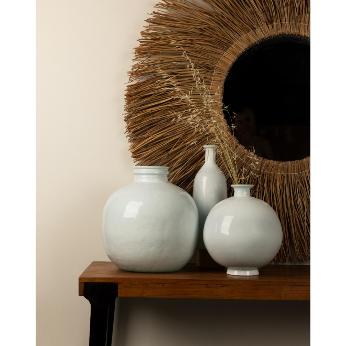 ICE AGE VASE RECYCLED GLASS WHITE D32xH35cm EGY
