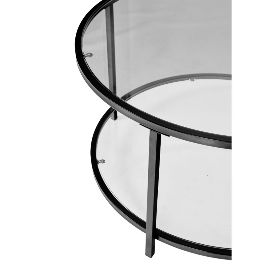 MOON COFFEE TABLE GLASS TRANSPARENT METAL BLACK 80