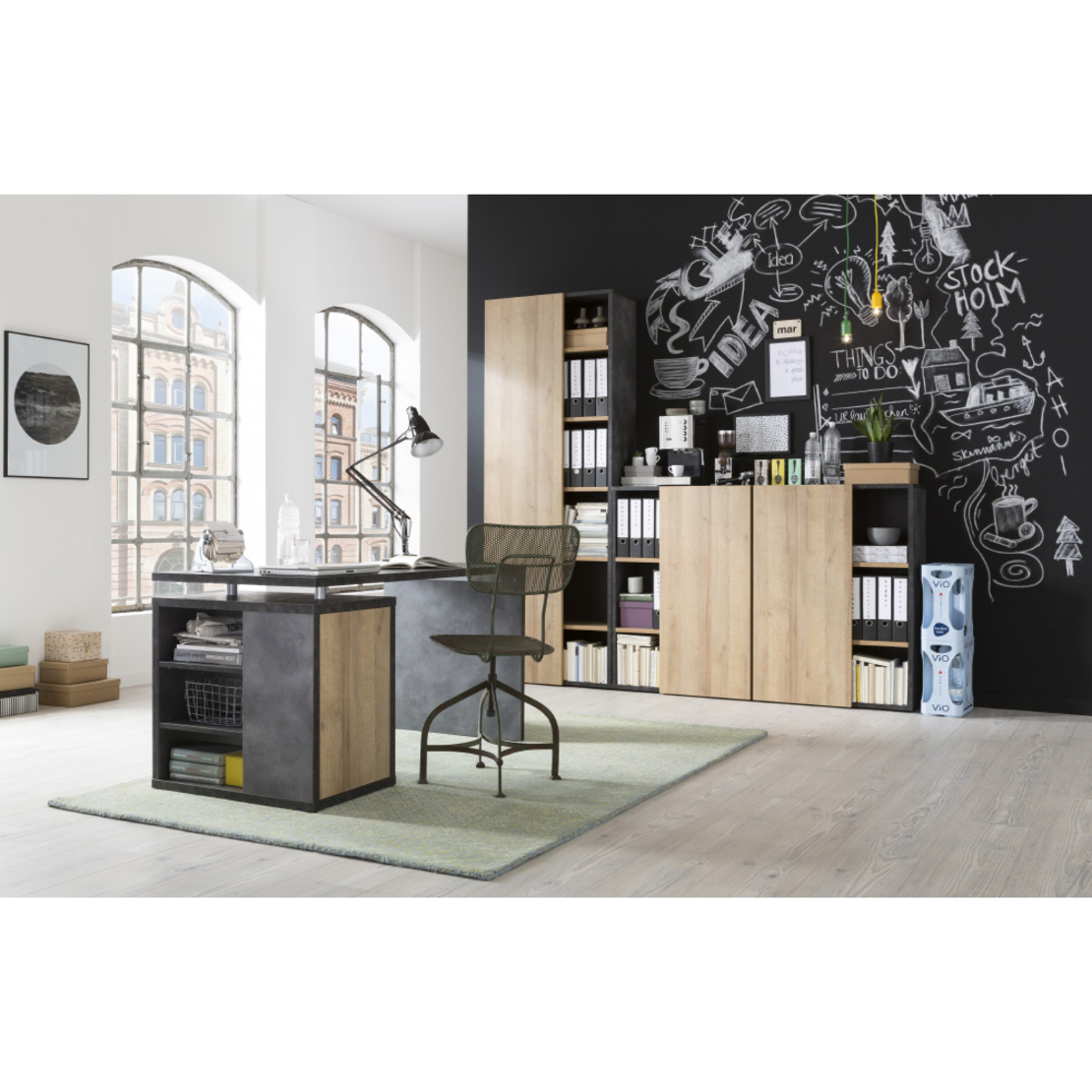 CORE BOOKCASE 2SHELVES MELAMINE STONE SONOMA 80x35xH101,7cm E1 EU