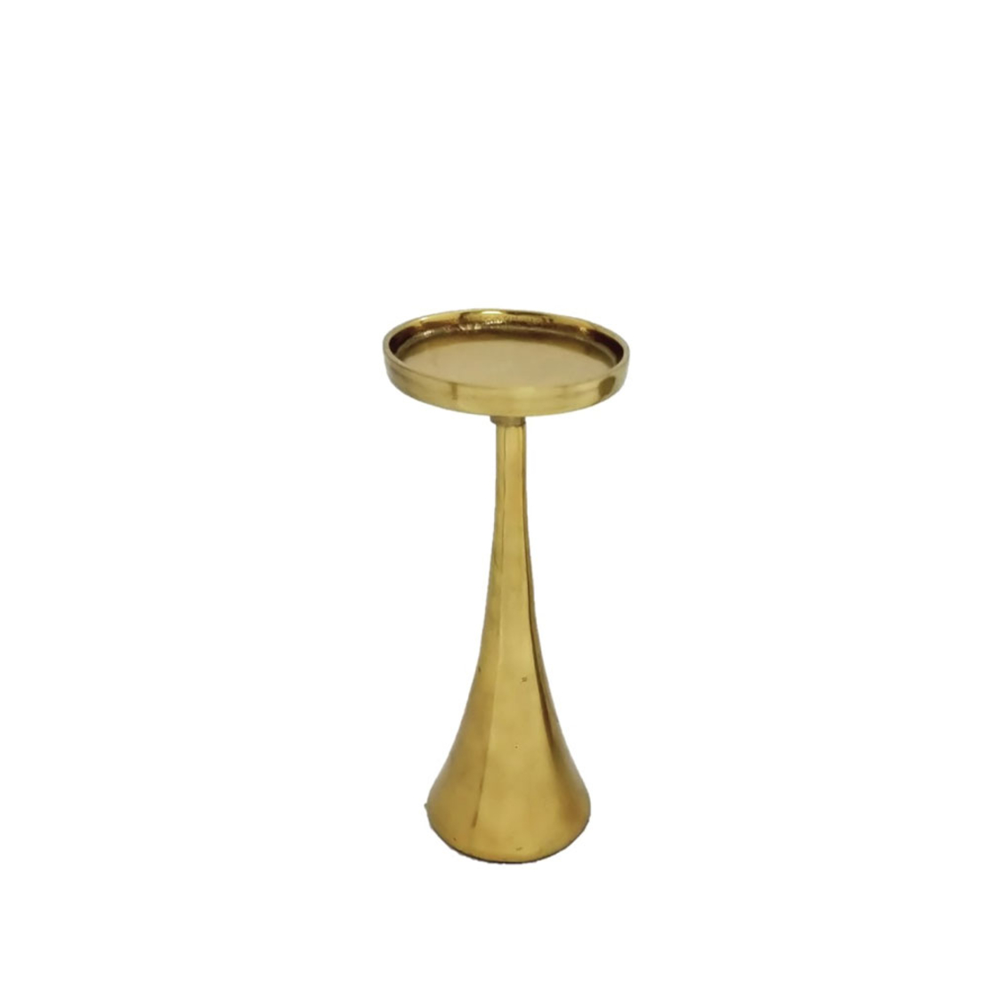 CON CANDLE HOLDER ALUMINIUM GOLD D10,5/12,5xH30,5c