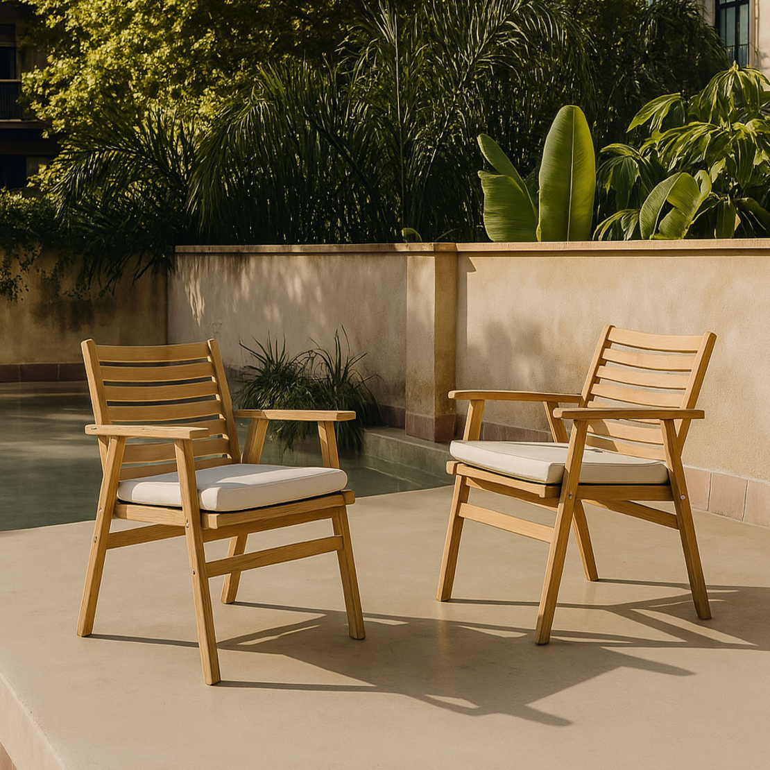 ETOILE CHAIR CUSHION WOOD ACACIA NATURAL WHITE 61x59x86.5 VN