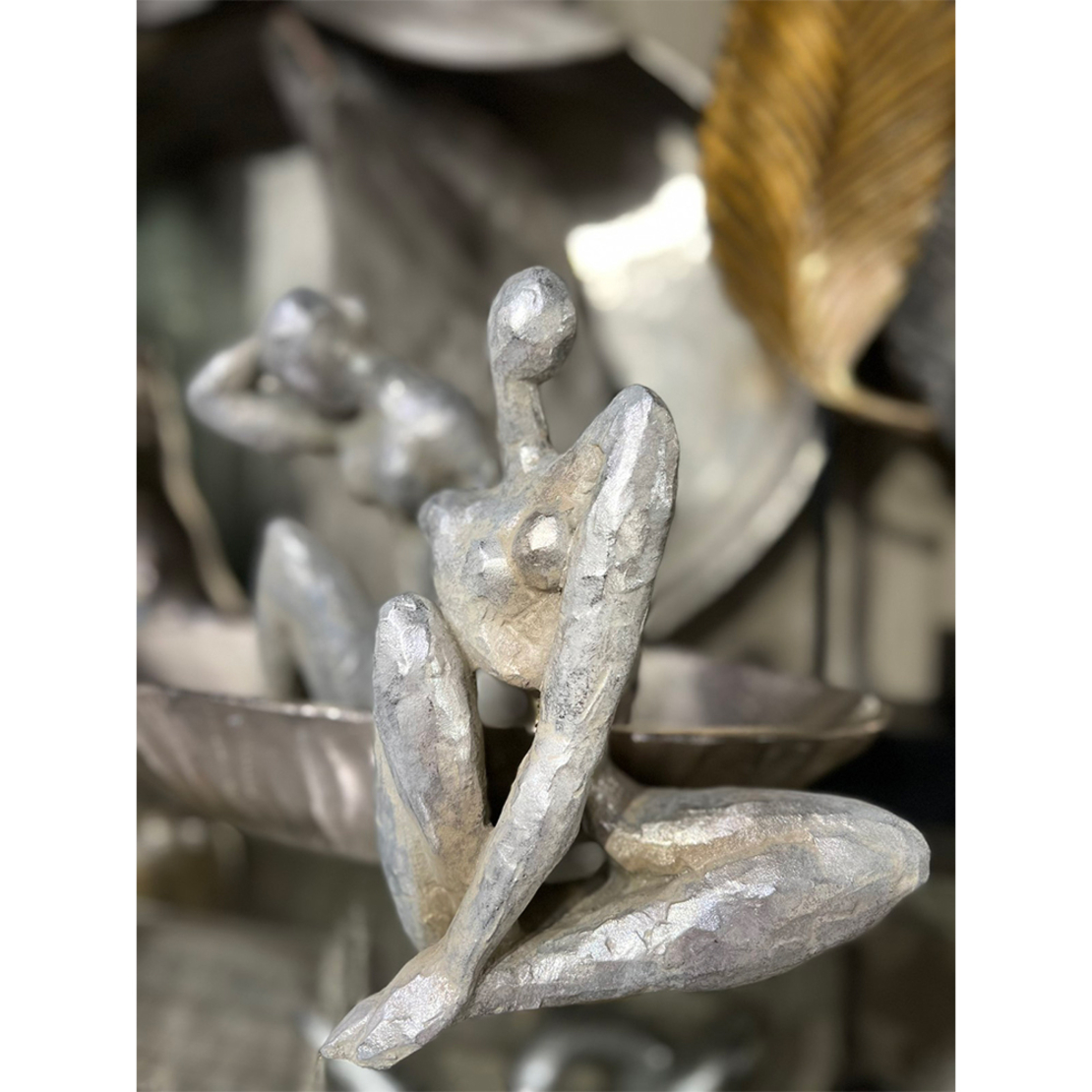 POZA 1 DECO FIGURE POLYRESIN SILVER 16x8xH21cm PRC