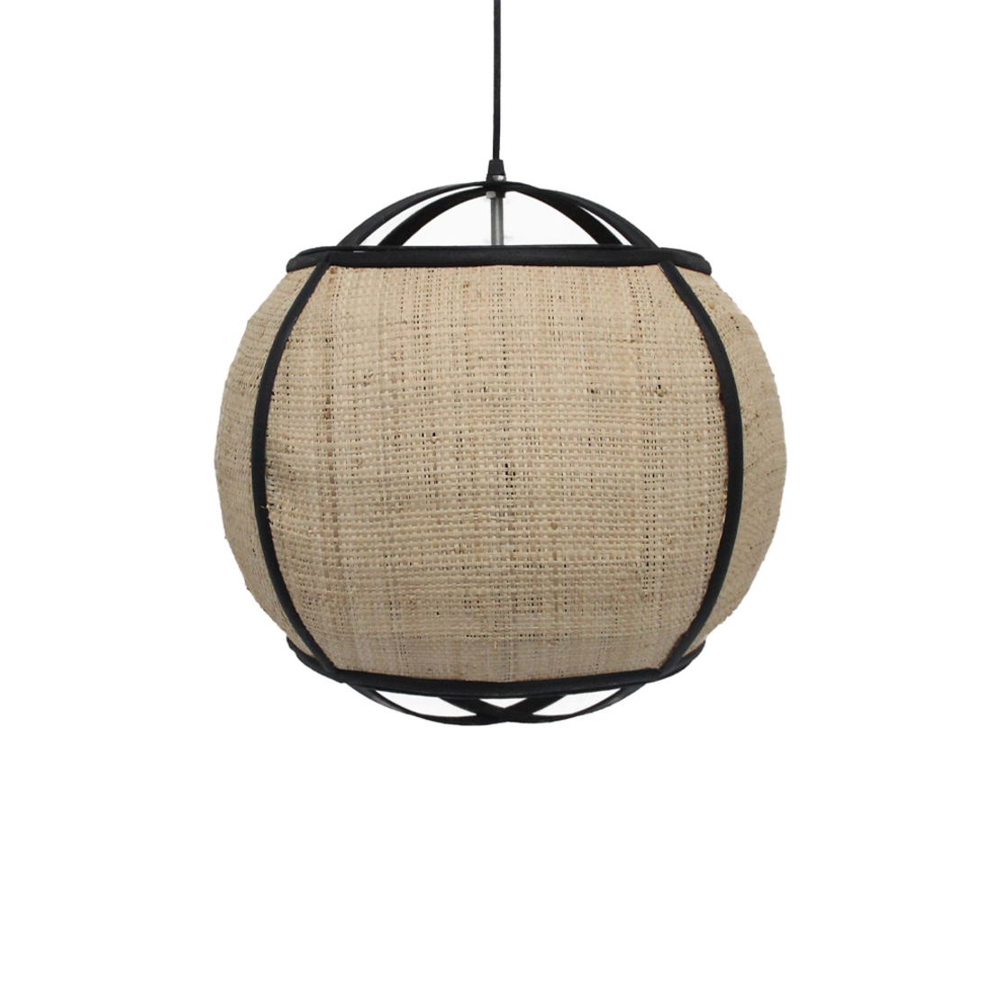 NUBIA LAMP PENDANT 42x42x39 ROPE NATURAL BLACK BAMBOO