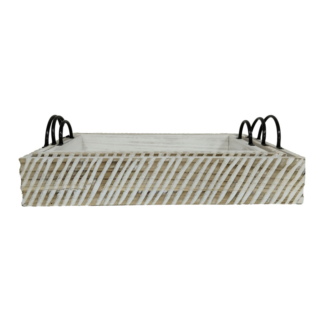 SENGO TRAY SET 3PCS 60x40x10 WOOD NATURAL WHITE