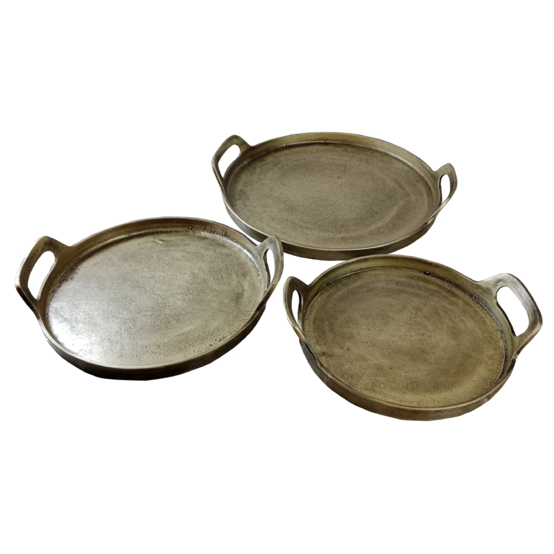 BATU TRAY SET 3PCS ALUMINIUM GOLD ANTIQUE D35-29-2