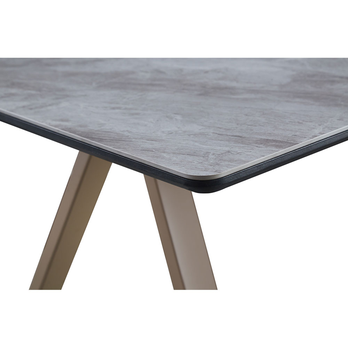 CALIPER TABLE CERAMIC CAPPUCCINO WITH MARBLE PATTERN METAL CAPPUCCINO PRC