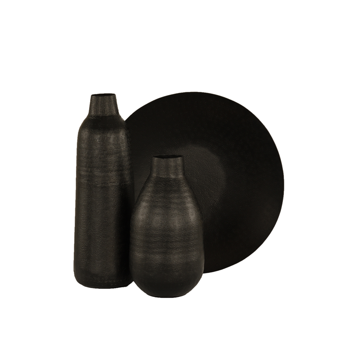 DAHLIA VASE ALUMINIUM BLACK D21xH34cm IN