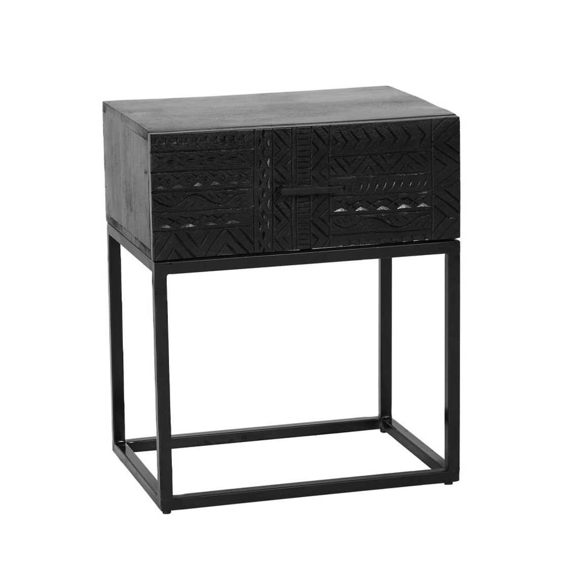AZTEC NIGHTSTAND 1DRAWER WOOD MANGO BLACK IN