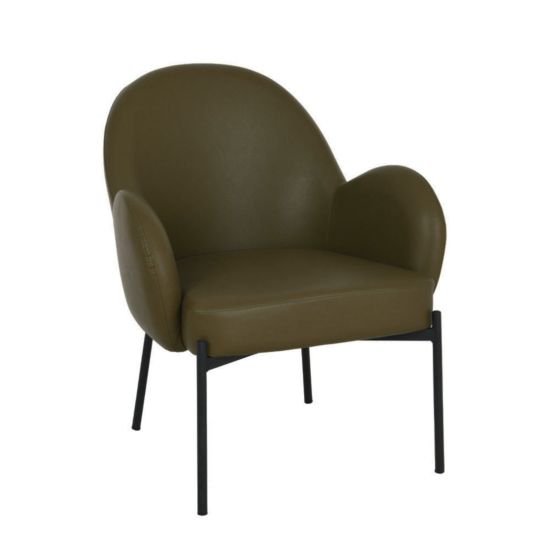 SCOTCH ARMCHAIR FABRIC GREEN OLIVE GREEN METAL BLACK E1 PRC