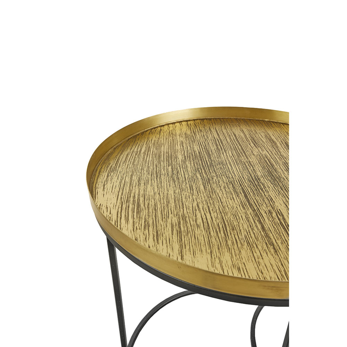 TOTALE SIDE TABLE SET 2PCS METAL BRASS ANTIQUE BLACK 49x49xH56cm IN
