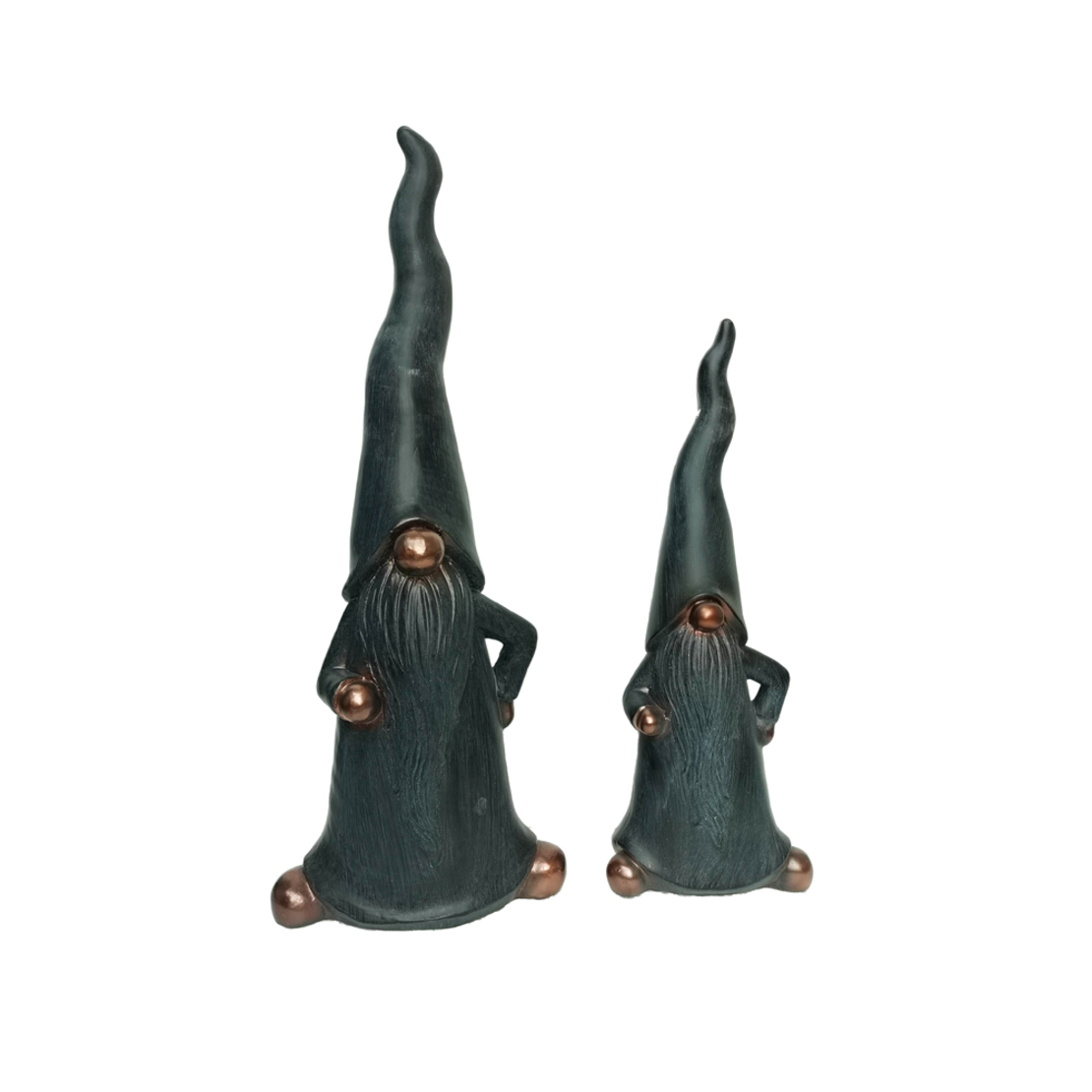 NISSE DECO GNOME POLYRESIN BLACK GOLD 21x15xH57cm