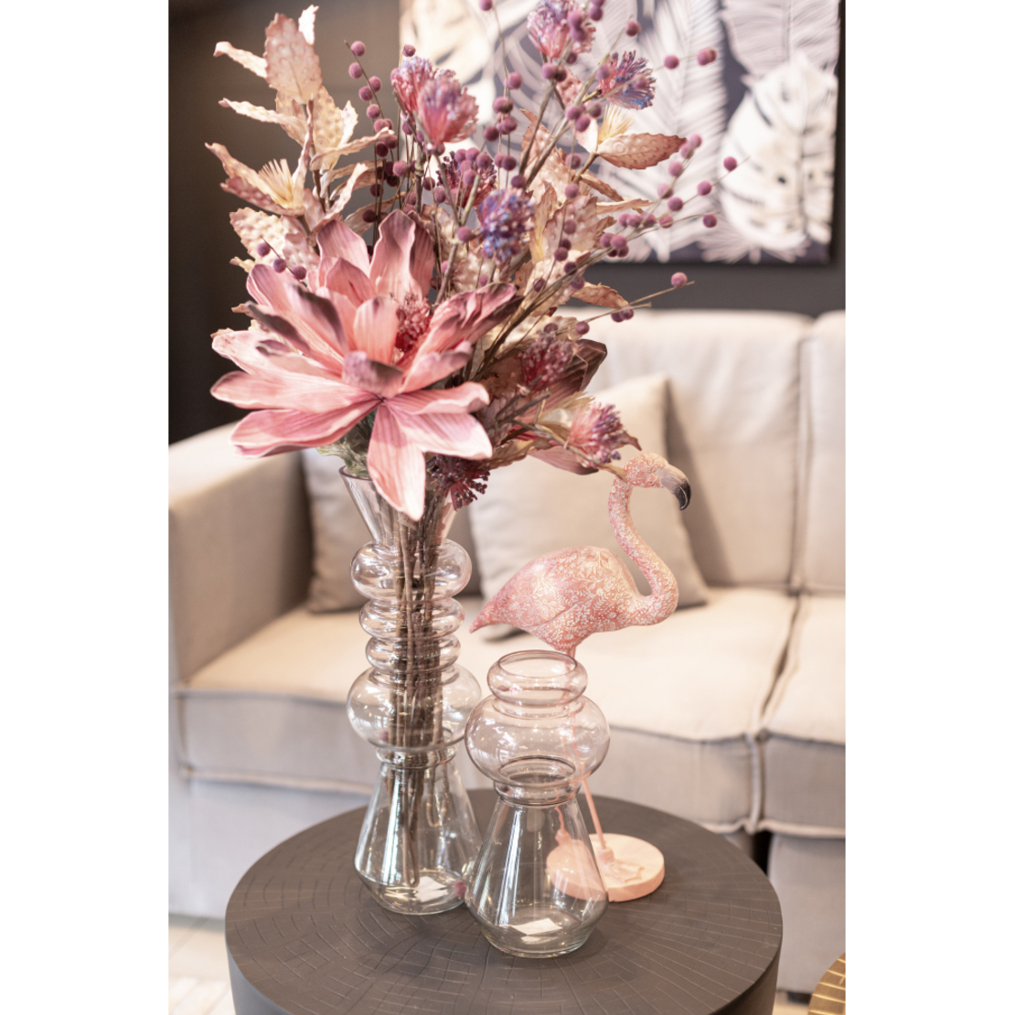FORME VASE GLASS PINK GREEN D13,5xH27,5cm PRC
