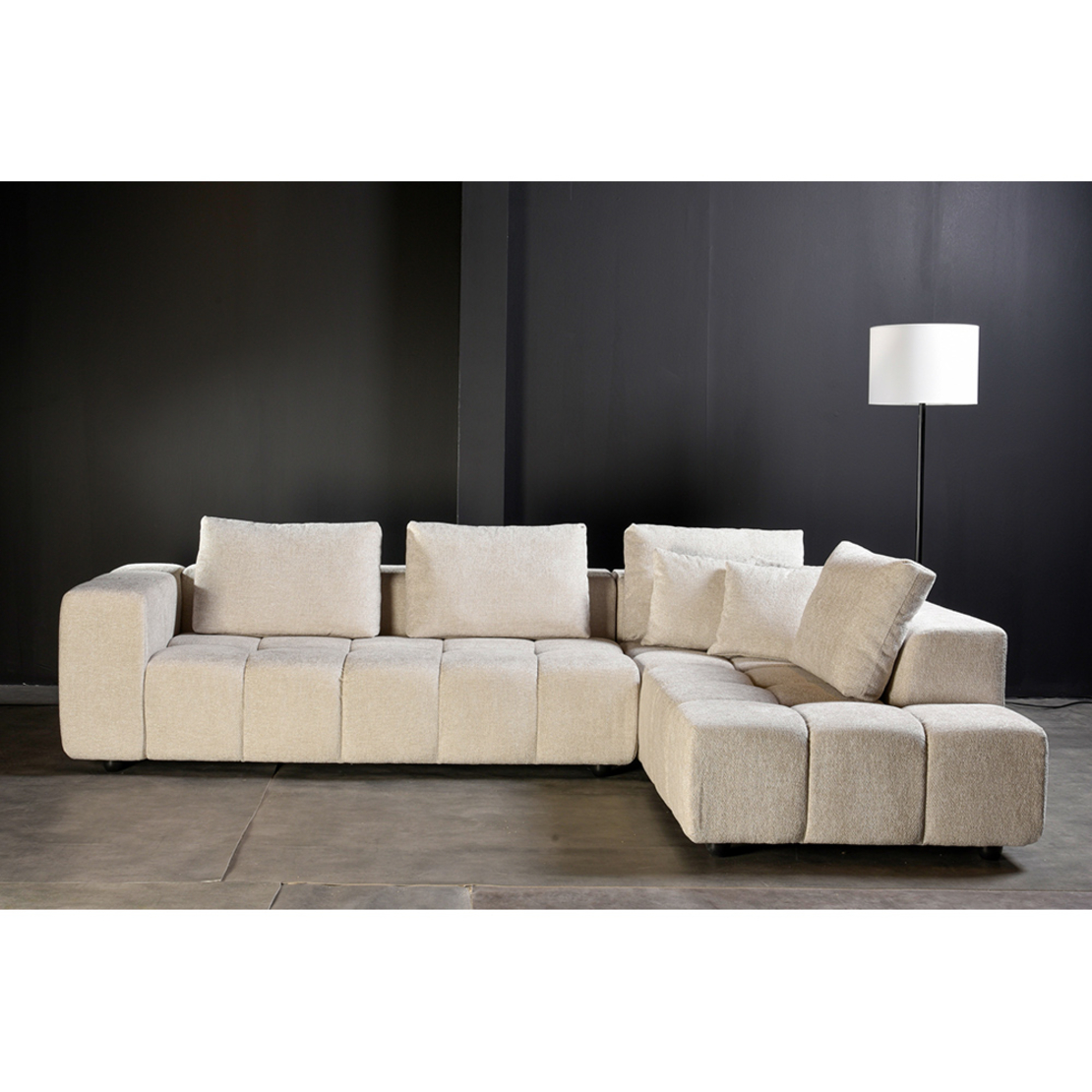 TOMOS SOFA CORNER RIGHT EASY CLEAN FABRIC BEIGE E1 EU