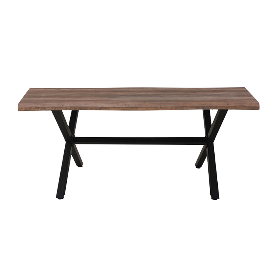 BRICK TABLE CHIPBOARD WITH MELAMINE CARTA WALNUT BLACK METAL E1 PRC