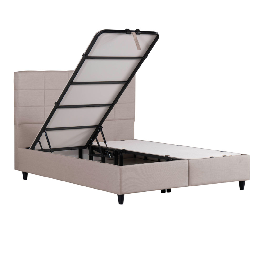 DEAL SET BED WITH STORAGE AND MATTRESS FABRIC BEIGE E1 TR