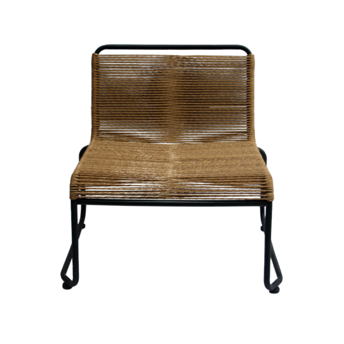 CORD ARMCHAIR PE IMITATED GRASS WOVEN NATURAL BLACK 73x64xH71cm PRC