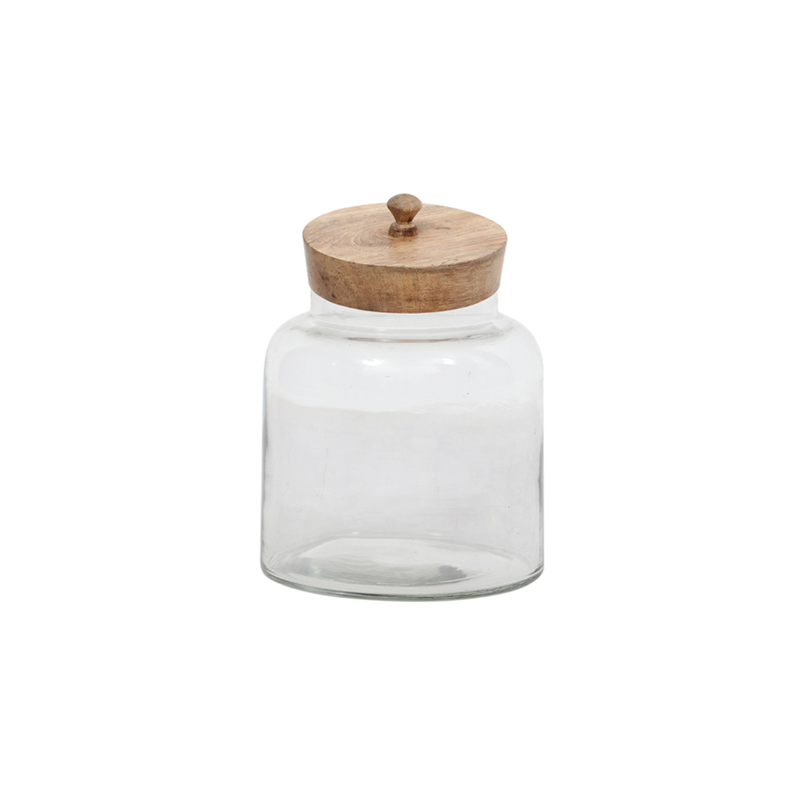 POLET S STORAGE JAR WITH LID GLASS WOOD NATURAL TR